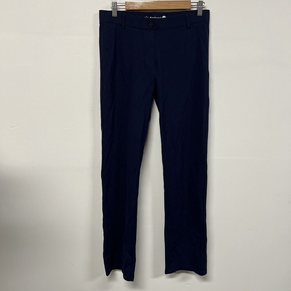 Betabrand Classic Dress Yoga Pant Womens Size L Blue Straight Leg Pull On Office